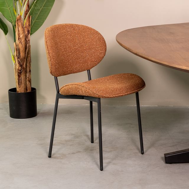 Eetstoel Senn - Royal Boucle Coral / Zwart
