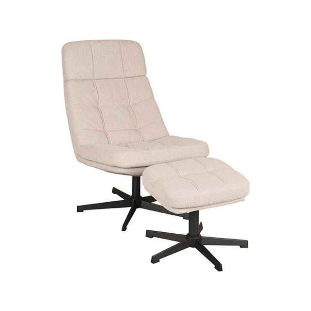 Fauteuil Alvar - Boucle - Incl. Hocker – afbeelding 3