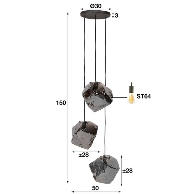 Hanglamp Rock 3L – afbeelding 10