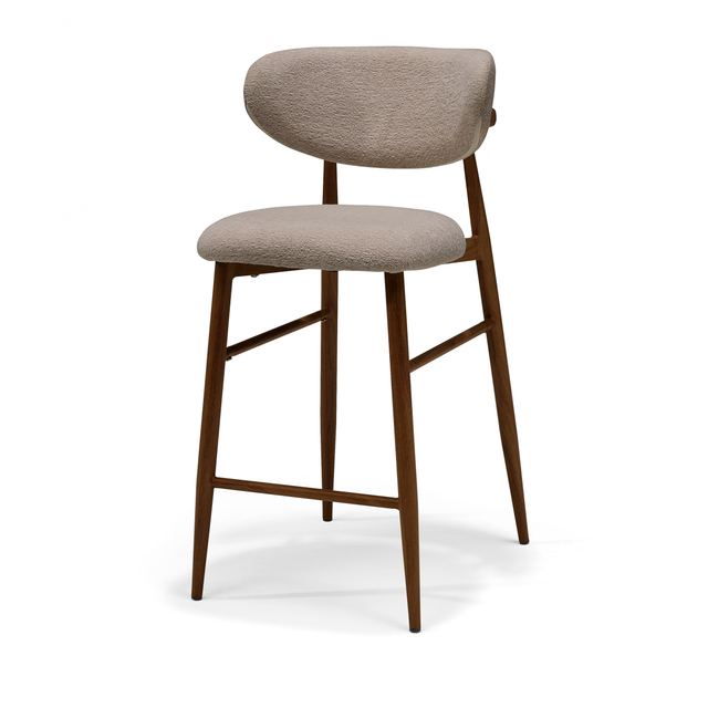 Barkruk Dalton Soft Vibe #21 - Metaal frame Noten kleur