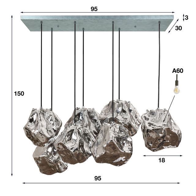 Hanglamp Rock 4+3l – afbeelding 10