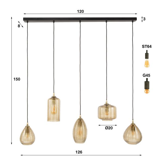 Hanglamp Stripe Horizontal 5L – afbeelding 10
