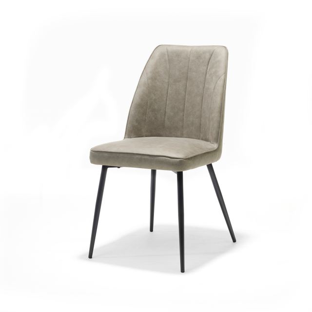 Eetstoel Paula zwart Stof Soft Sand