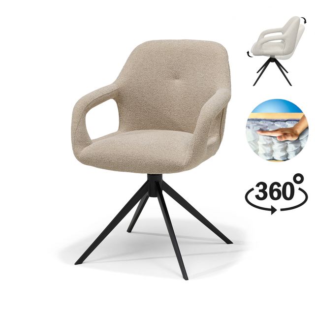 Armstoel Move Stof Sahara - Relax functie - frame zwart