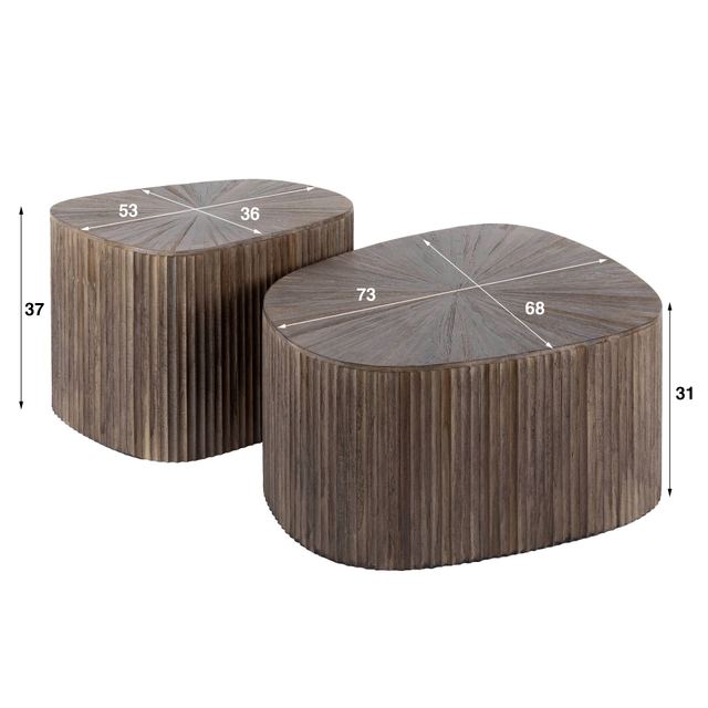 Salontafel Maya Teak vierhoekig set/2 – afbeelding 10