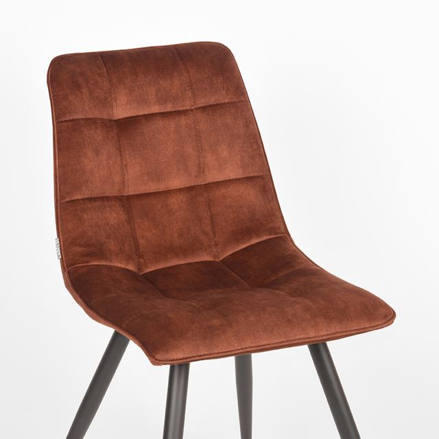 Eetstoel Jelt - Velours Rust / Zwart – afbeelding 5