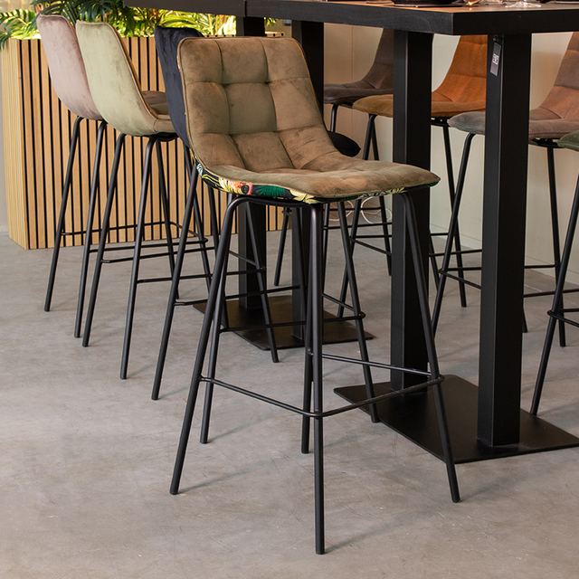 Barkruk Bistro - Fluweel - Hoog
