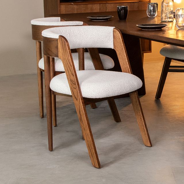 Eetstoel Sasha - Boucle - Hout
