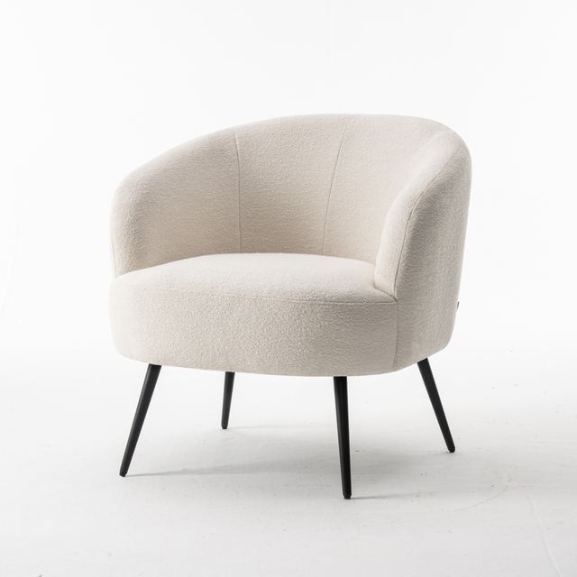 Fauteuil Laura Stof Teddy Ivory 101