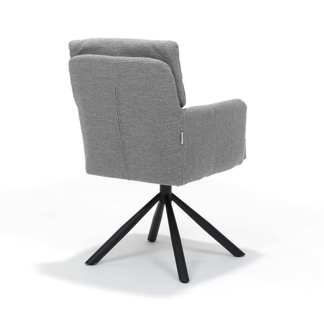 Armstoel Fresco - Stof Teddy - draaivoet zwart – afbeelding 2