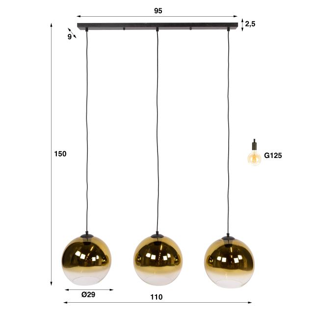 Hanglamp Bubble Shaded 3L – afbeelding 10