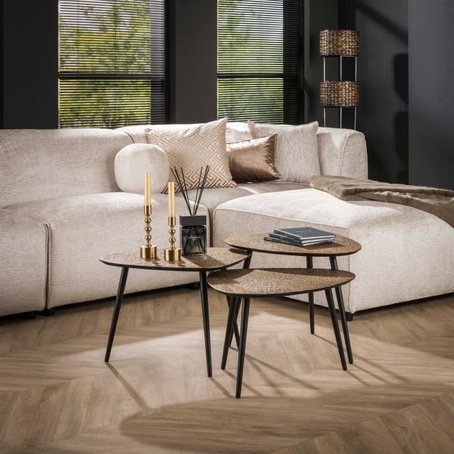 Salontafel Metallic driehoekig set/3