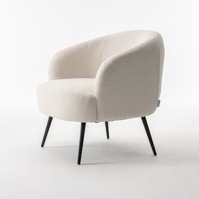 Fauteuil Laura Stof Teddy Ivory 101 – afbeelding 2