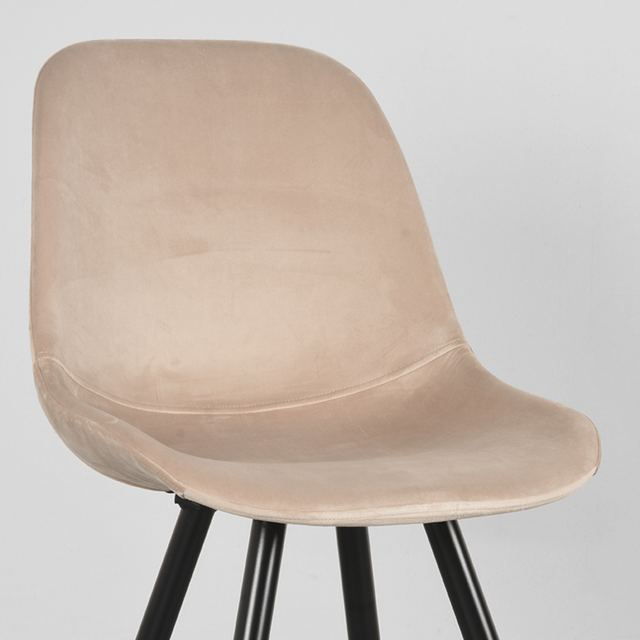 Eetstoel Capri - Fluweel Zand / Zwart – afbeelding 5