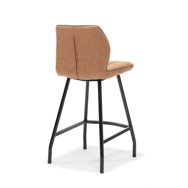 Barkruk Gino zwart stof Soft Cognac – afbeelding 2