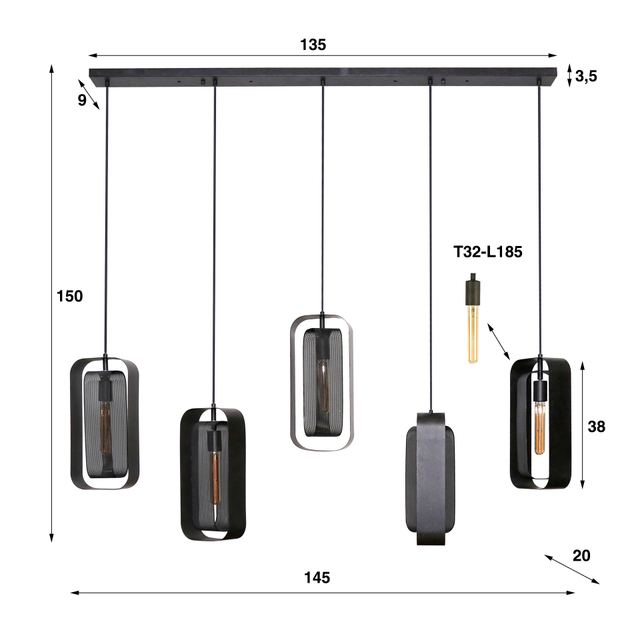 Hanglamp Mesh Rotate 5L – afbeelding 10