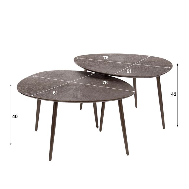 Salontafel Brown Ray leaf set/2 – afbeelding 10