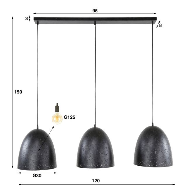 Hanglamp Kosmos 3L – afbeelding 10