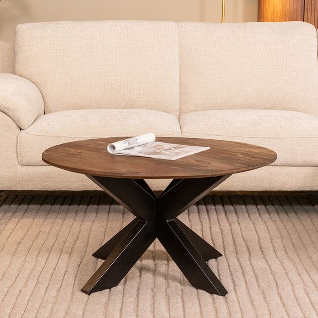 Salontafel Otis - Mangohout - 80 cm - Rond