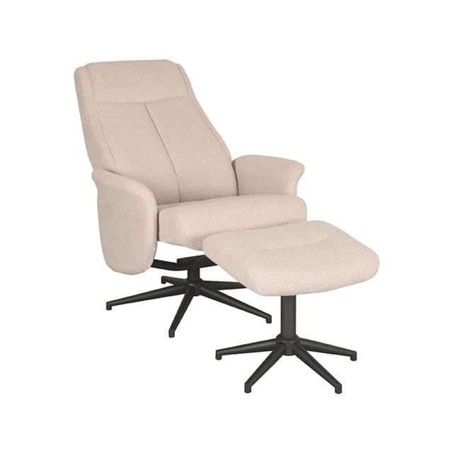 Fauteuil Bergen - Boucle - Incl. Hocker – afbeelding 2