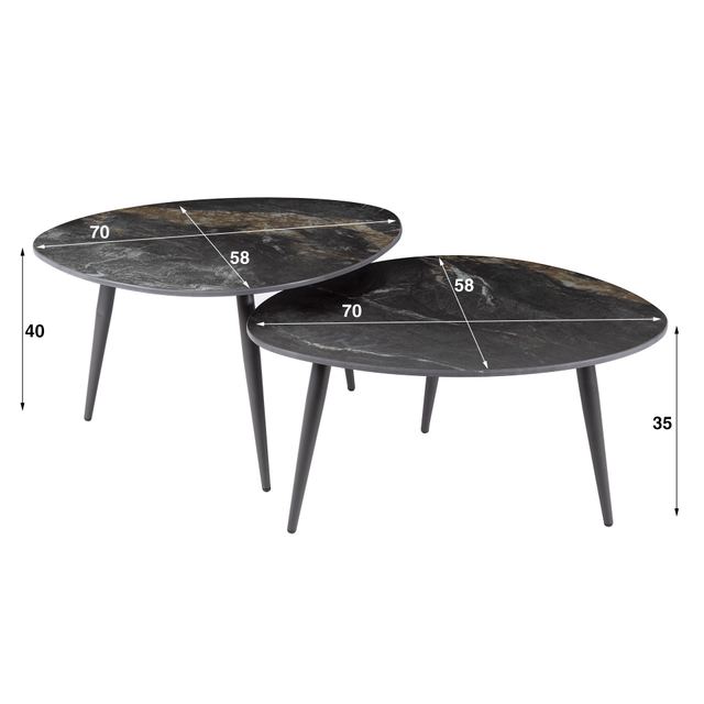 Salontafel Fossil organisch set/2 – afbeelding 11