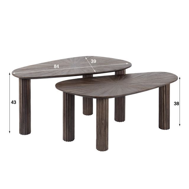 Salontafel Maya Teak organisch set/2 – afbeelding 10