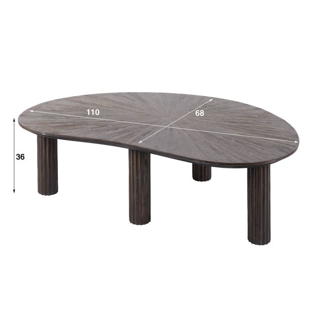 Salontafel Maya Teak niervormig 110 – afbeelding 11
