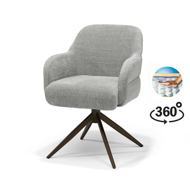 Draaistoel Austin Stof Cremona #85 - 360 frame Anodic Brown P03