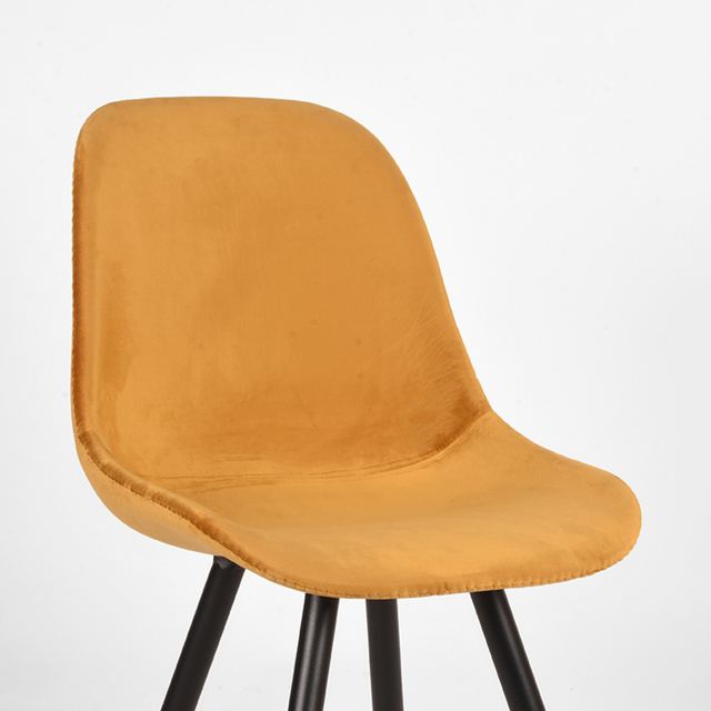 Eetstoel Capri - Fluweel Oker / Zwart – afbeelding 4