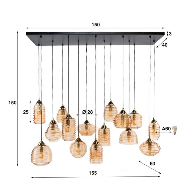 Hanglamp Rib Glass 5+5+5l – afbeelding 10