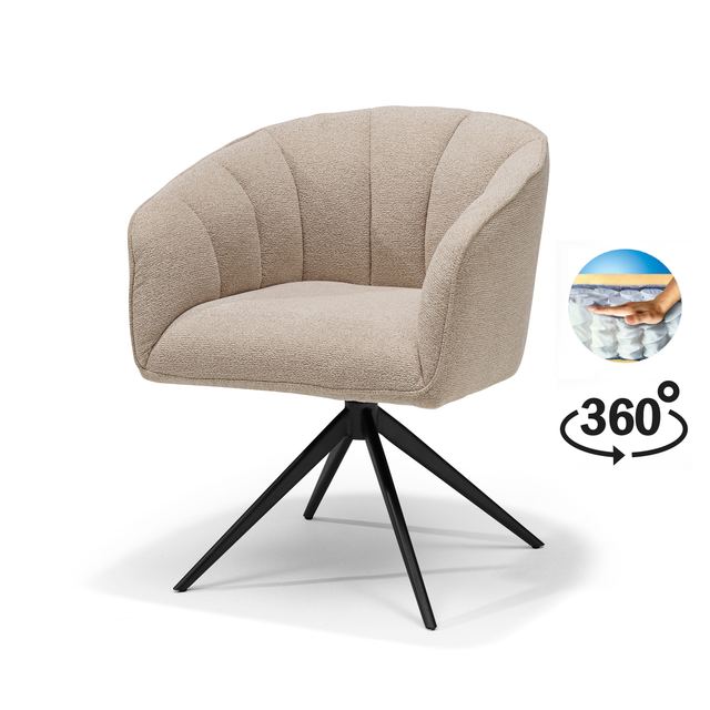 Draaistoel Cocoon Stof Sahara - 360 frame Zwart