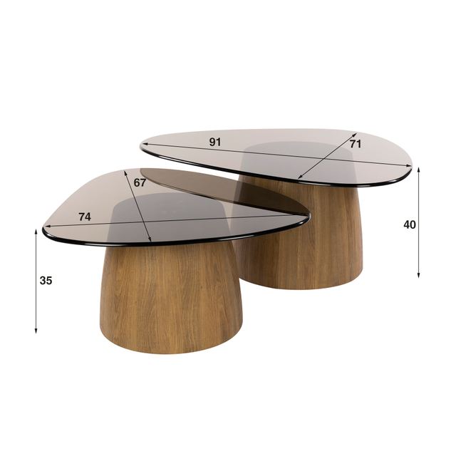 Salontafel Tinto driehoekig set/2 – afbeelding 13