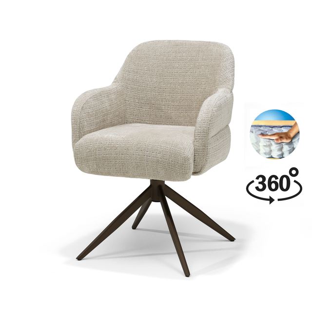 Draaistoel Austin Stof Cremona #02 - 360 frame Anodic Brown P03