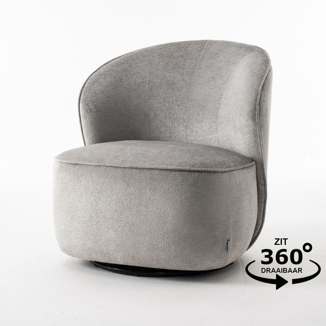 Fauteuil Sammy Draaifauteuil Stof Loris #08 Grey