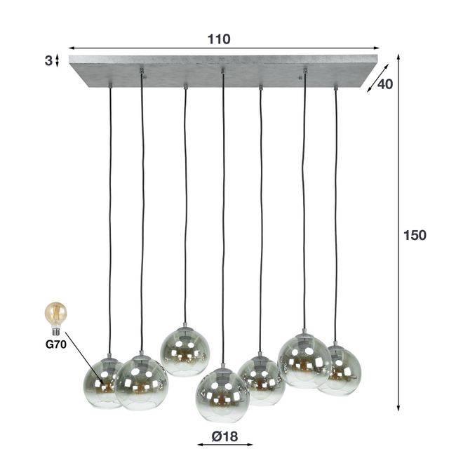 Hanglamp Bubble Shaded 4+3l – afbeelding 10