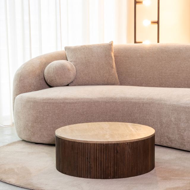 Salontafel Ribble - Travertin - 70 cm - Rond