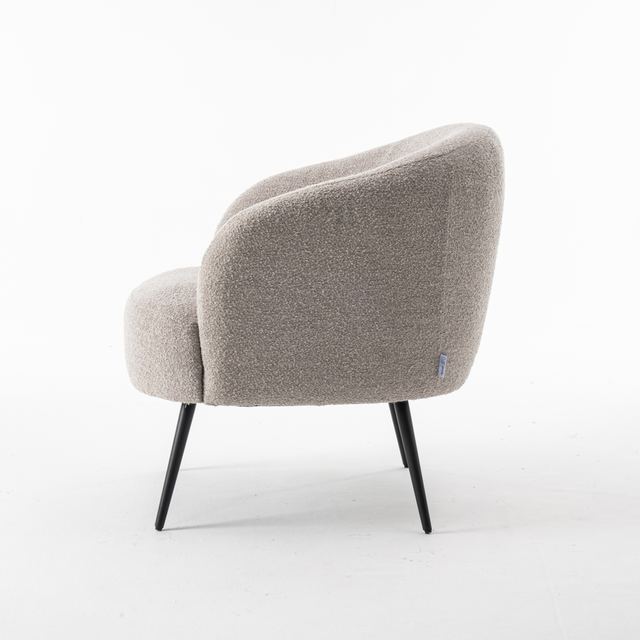 Fauteuil Laura Stof Teddy Natural 01 – afbeelding 3
