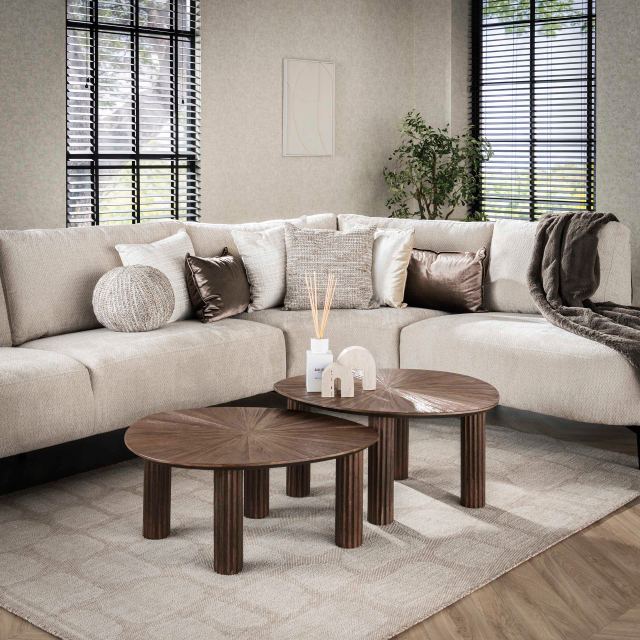 Salontafel Maya Teak driehoekig set/2
