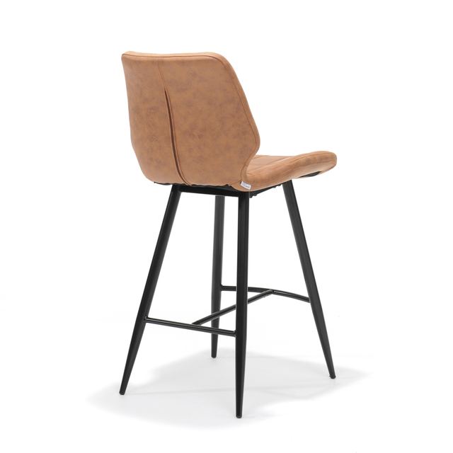 Barkruk Borgo zwart Stof Soft Cognac – afbeelding 2