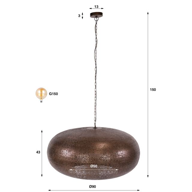 Hanglamp Cielo 1L Ø90 – afbeelding 10