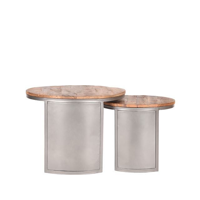 Salontafel Set Bunch - Mangohout - 60 cm - Rond – afbeelding 2