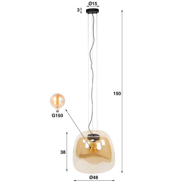 Hanglamp Drift Glass XL 1L – afbeelding 10