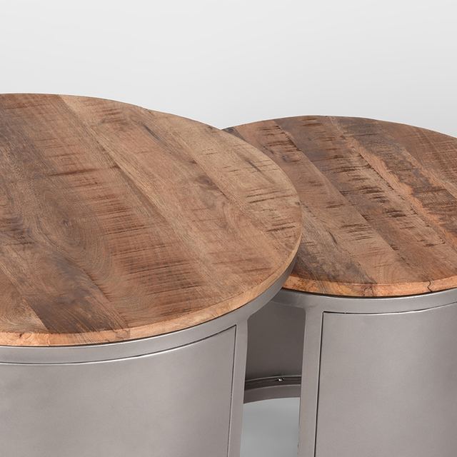 Salontafel Set Bunch - Mangohout - 60 cm - Rond – afbeelding 4