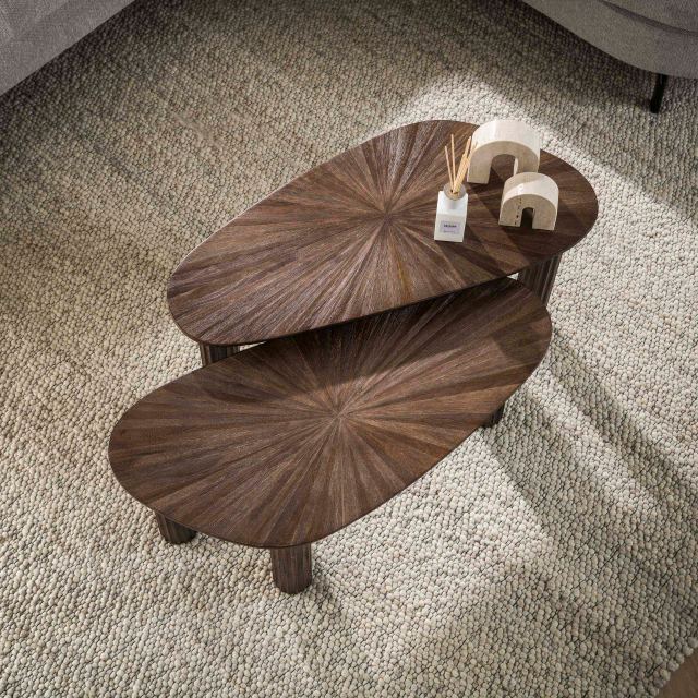 Salontafel Maya Teak organisch set/2