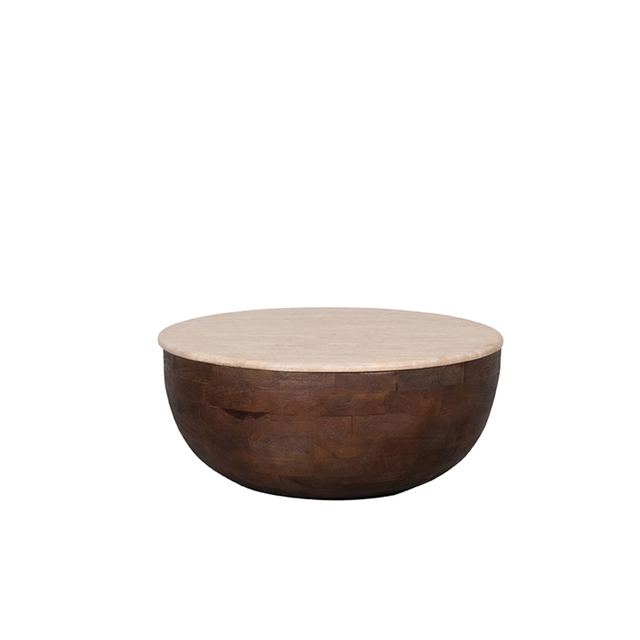Salontafel Bowl - Travertin - 70 cm - Rond – afbeelding 2