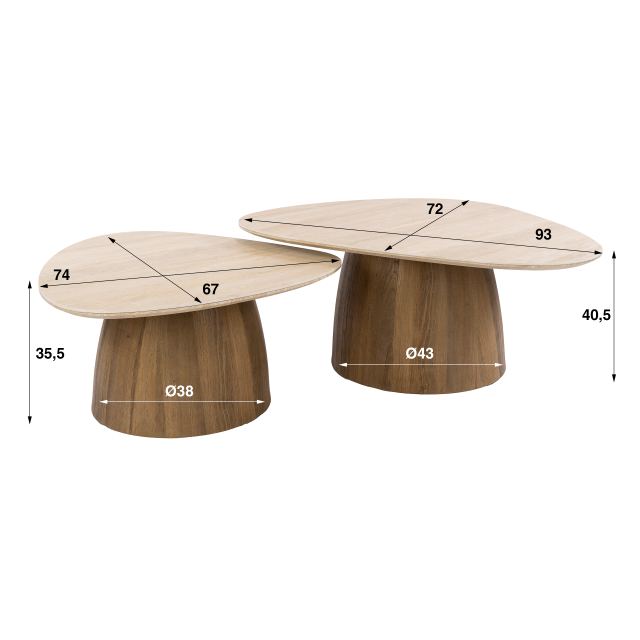Salontafel Romano driehoekig set/2 – afbeelding 10