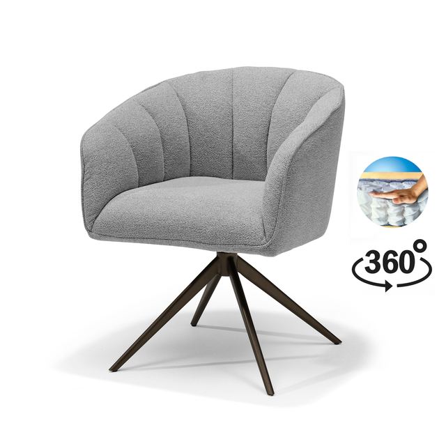 Draaistoel Cocoon Stof Sahara Grey - 360 frame Anodic Brown