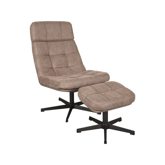 Fauteuil Alvar - Micro Suede - Incl. Hocker – afbeelding 3