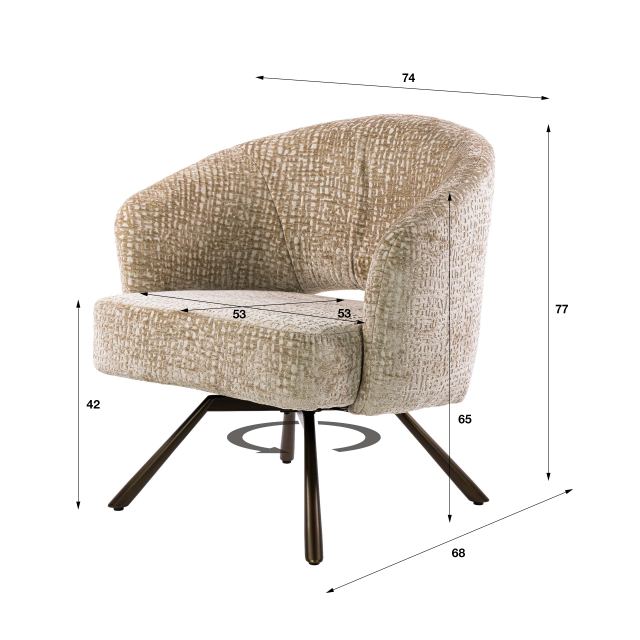 Fauteuil Salon Cross draaibaar – afbeelding 10