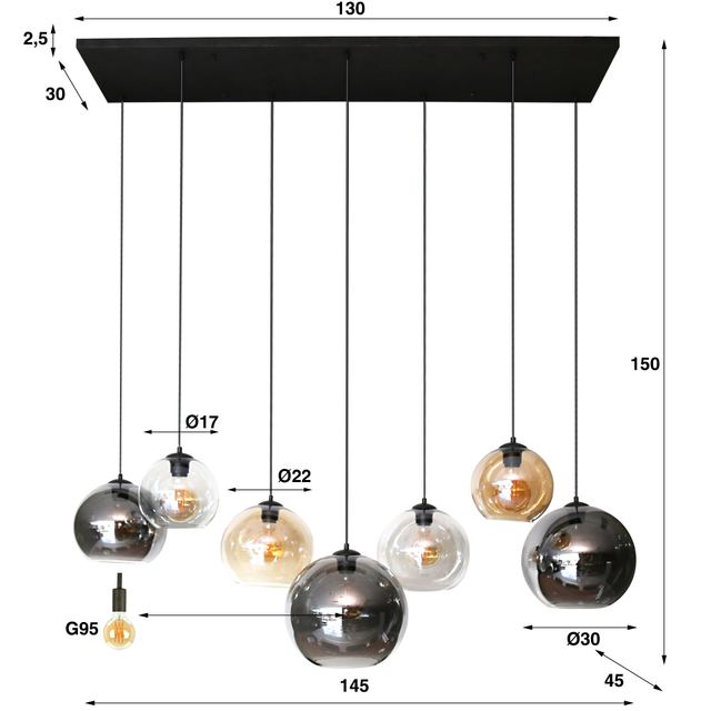 Hanglamp Multi Globe 4+3l – afbeelding 10